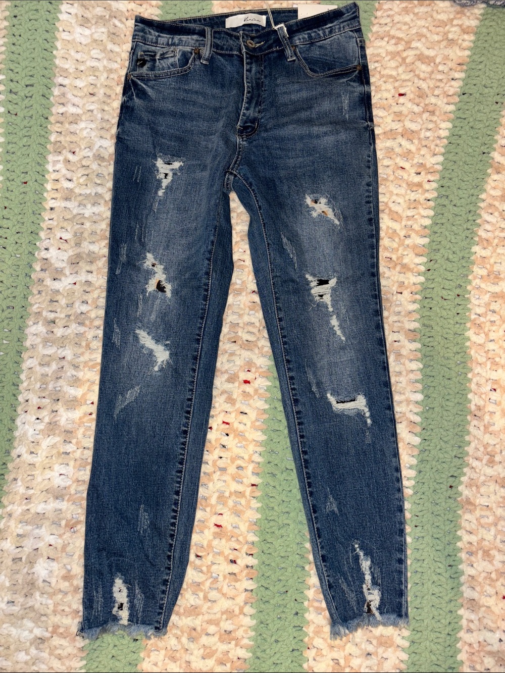 Women's KanCan Distressed Dark Blue Jeans